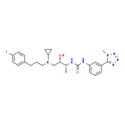 ChemSpider 2D Image | 1-[(2R,3S)-4-{Cyclopropyl[3-(4-fluorophenyl)propyl]amino}-3-hydroxy-2-butanyl]-3-[3-(1-methyl-1H-tetrazol-5-yl)phenyl]urea | C25H32FN7O2