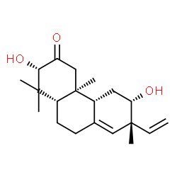 ChemSpider 2D Image | (3alpha,5beta,9beta,10alpha,12alpha,13alpha)-3,12-Dihydroxypimara-8(14),15-dien-2-one | C20H30O3