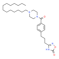 ChemSpider 2D Image | 3-(3-{4-[(4-Tetradecyl-1-piperazinyl)carbonyl]phenyl}propyl)-1,2,4-oxadiazol-5(2H)-one | C30H48N4O3