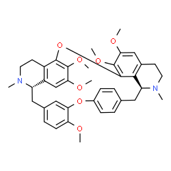 ChemSpider 2D Image | (9S,28S)-4,16,17,21,22-Pentamethoxy-10,27-dimethyl-2,19-dioxa-10,27-diazaheptacyclo[28.2.2.1~3,7~.1~20,24~.0~9,14~.0~13,18~.0~28,35~]hexatriaconta-1(32),3(36),4,6,13,15,17,20(35),21,23,30,33-dodecaene | C39H44N2O7