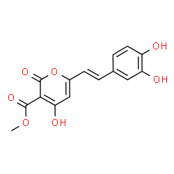 ChemSpider 2D Image | Methyl 6-[(E)-2-(3,4-dihydroxyphenyl)vinyl]-4-hydroxy-2-oxo-2H-pyran-3-carboxylate | C15H12O7