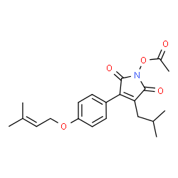 ChemSpider 2D Image | 1-Acetoxy-3-isobutyl-4-{4-[(3-methyl-2-buten-1-yl)oxy]phenyl}-1H-pyrrole-2,5-dione | C21H25NO5