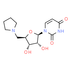 ChemSpider 2D Image | 5'-Deoxy-5'-(1-pyrrolidinyl)uridine | C13H19N3O5