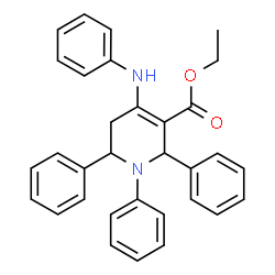ChemSpider 2D Image | Ethyl 4-anilino-1,2,6-triphenyl-1,2,5,6-tetrahydro-3-pyridinecarboxylate | C32H30N2O2
