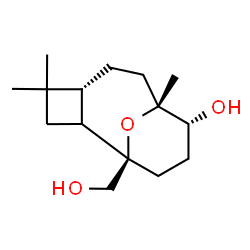 ChemSpider 2D Image | (1R,5R,8R,9R)-1-(Hydroxymethyl)-4,4,8-trimethyl-12-oxatricyclo[6.3.1.0~2,5~]dodecan-9-ol | C15H26O3