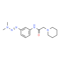 ChemSpider 2D Image | N-{3-[(1E)-3,3-Dimethyl-1-triazen-1-yl]phenyl}-2-(1-piperidinyl)acetamide | C15H23N5O