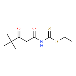 ChemSpider 2D Image | Ethyl (4,4-dimethyl-3-oxopentanoyl)carbamodithioate | C10H17NO2S2