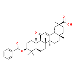 ChemSpider 2D Image | (3beta)-3-(Benzoyloxy)-11-oxoolean-12-en-30-oic acid | C37H50O5