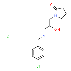 ChemSpider 2D Image | 1-{3-[(4-Chlorobenzyl)amino]-2-hydroxypropyl}-2-pyrrolidinone hydrochloride (1:1) | C14H20Cl2N2O2