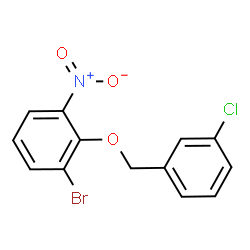 ChemSpider 2D Image | 2-Bromo-6-nitrophenyl 3-chlorobenzyl ether | C13H9BrClNO3