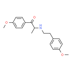 ChemSpider 2D Image | 1-(4-Methoxyphenyl)-2-{[2-(4-methoxyphenyl)ethyl]amino}-1-propanone | C19H23NO3