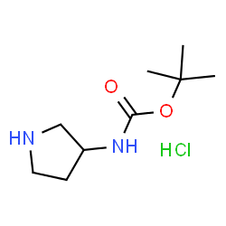ChemSpider 2D Image | tert-Butyl pyrrolidin-3-ylcarbamate hydrochloride | C9H19ClN2O2
