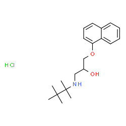 ChemSpider 2D Image | 1-(1-Naphthyloxy)-3-[(2,3,3-trimethyl-2-butanyl)amino]-2-propanol hydrochloride (1:1) | C20H30ClNO2