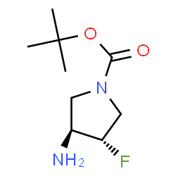 ChemSpider 2D Image | trans-1-Boc-3-amino-4-fluoropyrrolidine | C9H17FN2O2