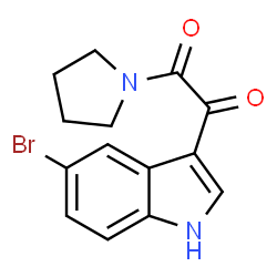ChemSpider 2D Image | 1-(5-Bromo-1H-indol-3-yl)-2-(1-pyrrolidinyl)-1,2-ethanedione | C14H13BrN2O2