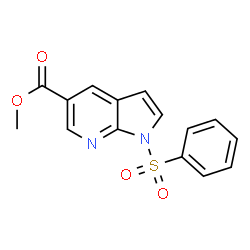 ChemSpider 2D Image | Methyl 1-(phenylsulfonyl)-1H-pyrrolo[2,3-b]pyridine-5-carboxylate | C15H12N2O4S