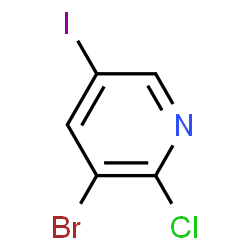 ChemSpider 2D Image | 3-Bromo-2-chloro-5-iodopyridine | C5H2BrClIN