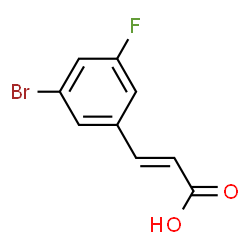ChemSpider 2D Image | (2E)-3-(3-Bromo-5-fluorophenyl)acrylic acid | C9H6BrFO2