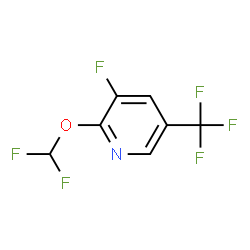 ChemSpider 2D Image | 2-(Difluoromethoxy)-3-fluoro-5-(trifluoromethyl)pyridine | C7H3F6NO