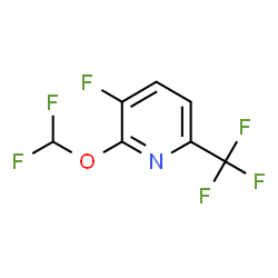 ChemSpider 2D Image | 2-(Difluoromethoxy)-3-fluoro-6-(trifluoromethyl)pyridine | C7H3F6NO
