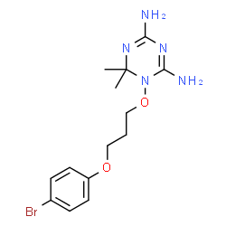 ChemSpider 2D Image | 1-[3-(4-Bromophenoxy)propoxy]-6,6-dimethyl-1,6-dihydro-1,3,5-triazine-2,4-diamine | C14H20BrN5O2