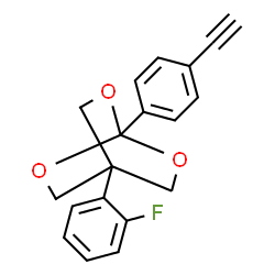ChemSpider 2D Image | 1-(4-Ethynylphenyl)-4-(2-fluorophenyl)-2,6,7-trioxabicyclo[2.2.2]octane | C19H15FO3