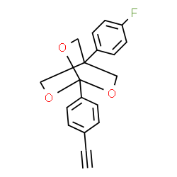 ChemSpider 2D Image | 1-(4-Ethynylphenyl)-4-(4-fluorophenyl)-2,6,7-trioxabicyclo[2.2.2]octane | C19H15FO3