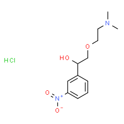 ChemSpider 2D Image | 2-[2-(Dimethylamino)ethoxy]-1-(3-nitrophenyl)ethanol hydrochloride (1:1) | C12H19ClN2O4
