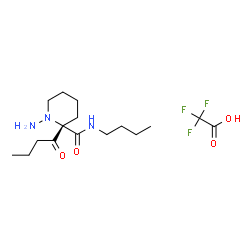 ChemSpider 2D Image | (2S)-1-Amino-N-butyl-2-butyryl-2-piperidinecarboxamide trifluoroacetate (1:1) | C16H28F3N3O4