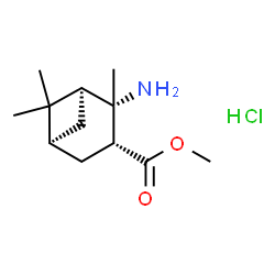 ChemSpider 2D Image | Methyl (1S,2S,3R,5S)-2-amino-2,6,6-trimethylbicyclo[3.1.1]heptane-3-carboxylate hydrochloride (1:1) | C12H22ClNO2