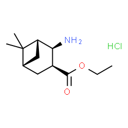 ChemSpider 2D Image | Ethyl (1R,2R,3S,5R)-2-amino-6,6-dimethylbicyclo[3.1.1]heptan-3-carboxylate hydrochloride | C12H22ClNO2