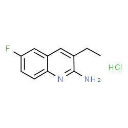 ChemSpider 2D Image | 2-Amino-3-ethyl-6-fluoroquinoline hydrochloride | C11H12ClFN2