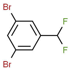 ChemSpider 2D Image | 1,3-Dibromo-5-(difluoromethyl)benzene | C7H4Br2F2
