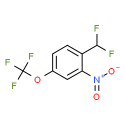 ChemSpider 2D Image | 1-(Difluoromethyl)-2-nitro-4-(trifluoromethoxy)benzene | C8H4F5NO3