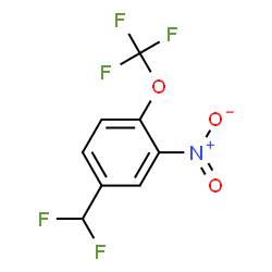 ChemSpider 2D Image | 4-(Difluoromethyl)-2-nitro-1-(trifluoromethoxy)benzene | C8H4F5NO3