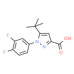 ChemSpider 2D Image | 5-tert-butyl-1-(3,4-difluorophenyl)-1H-pyrazole-3-carboxylic acid | C14H14F2N2O2