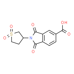 ChemSpider 2D Image | 2-(1,1-Dioxidotetrahydro-3-thiophenyl)-1,3-dioxo-5-isoindolinecarboxylic acid | C13H11NO6S