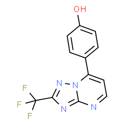 ChemSpider 2D Image | 4-[2-(Trifluoromethyl)[1,2,4]triazolo[1,5-a]pyrimidin-7-yl]phenol | C12H7F3N4O