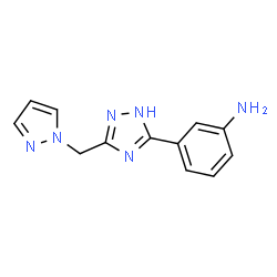 ChemSpider 2D Image | 3-[3-(1H-Pyrazol-1-ylmethyl)-1H-1,2,4-triazol-5-yl]aniline | C12H12N6