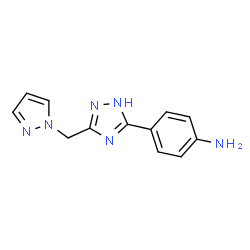 ChemSpider 2D Image | 4-[3-(1H-Pyrazol-1-ylmethyl)-1H-1,2,4-triazol-5-yl]aniline | C12H12N6