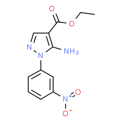ChemSpider 2D Image | Ethyl 5-amino-1-(3-nitrophenyl)pyrazole-4-carboxylate | C12H12N4O4