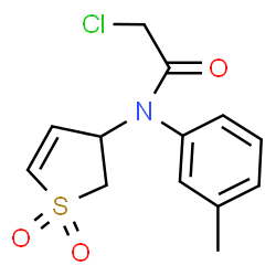 ChemSpider 2D Image | 2-Chloro-N-(1,1-dioxido-2,3-dihydro-3-thiophenyl)-N-(3-methylphenyl)acetamide | C13H14ClNO3S