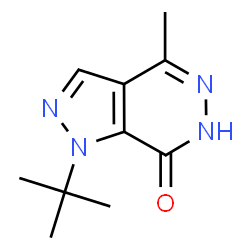 ChemSpider 2D Image | 1-tert-butyl-4-methyl-1,6-dihydro-7H-pyrazolo[3,4-d]pyridazin-7-one | C10H14N4O