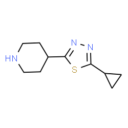 ChemSpider 2D Image | 4-(5-Cyclopropyl-1,3,4-thiadiazol-2-yl)piperidine | C10H15N3S