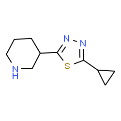 ChemSpider 2D Image | 3-(5-Cyclopropyl-1,3,4-thiadiazol-2-yl)piperidine | C10H15N3S