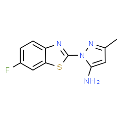 ChemSpider 2D Image | 1-(6-Fluoro-1,3-benzothiazol-2-yl)-3-methyl-1H-pyrazol-5-amine | C11H9FN4S