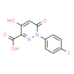ChemSpider 2D Image | 1-(4-Fluorophenyl)-4-hydroxy-6-oxo-1,6-dihydro-3-pyridazinecarboxylic acid | C11H7FN2O4