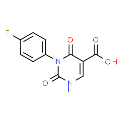 ChemSpider 2D Image | 3-(4-Fluorophenyl)-2,4-dioxo-1,2,3,4-tetrahydro-5-pyrimidinecarboxylic acid | C11H7FN2O4