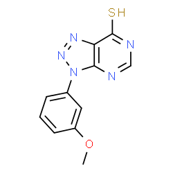ChemSpider 2D Image | 3-(3-methoxyphenyl)-3H-[1,2,3]triazolo[4,5-d]pyrimidine-7-thiol | C11H9N5OS