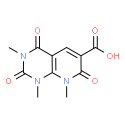 ChemSpider 2D Image | 1,2,3,4,7,8-Hexahydro-1,3,8-trimethyl-2,4,7-trioxopyrido[2,3-d]pyrimidine-6-carboxylic acid | C11H11N3O5